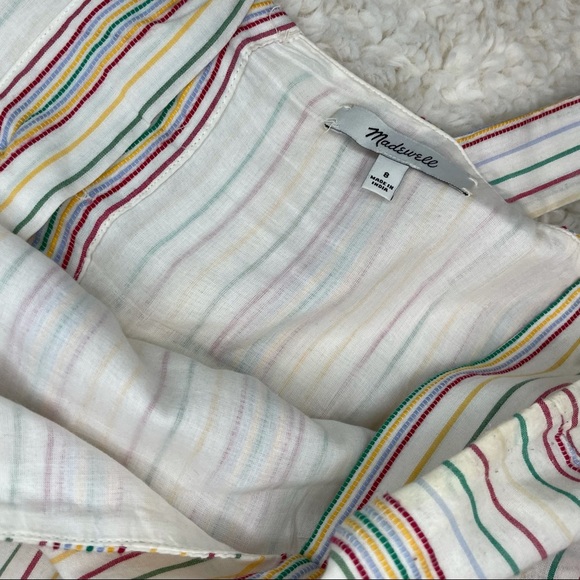 Madewell Rainbow Striped Midi-Dress with buttons - Picture 5 of 12